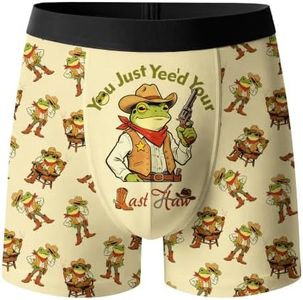 Wivslyban Men's Boxer Briefs Frog Underwear Breathable Funny 6-Inch Sports Short No Fly Novelty Performance Boxers Trunks Gag Gifts for Men