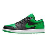 NIKE Air Jordan 1 Low Men's Shoes, Black/Black-lucky Green-white, 9.5 UK