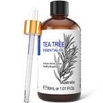 HIQILI Tea Tree Oil 30ML, 100% Natural Aromatherapy Oil for Face, Candle Making, Diffuser, Skin&Hair-1 Fl Oz