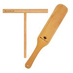 Crepe Spreader Stick and Spatula Kit - 2 Piece Set (7” Spreader and 12” Spatula) Convenient Size to Fit Large Crepe Pan Maker - Wooden Spreader and Spatula All Natural Beechwood