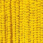 DRYPHON Artificial Flowers for Decoration, Marigold Garlands Decoration Home Decor Items, Diwali Decoration Items for Home Decor, Pooja Room Decoration Items, Ganpati Decoration (Yellow, Pack of 10)