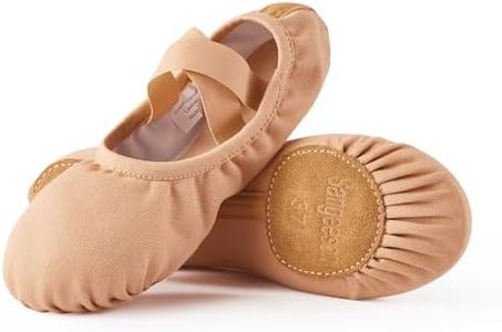SANGEESON Women's Ballet Shoes Stretch Canvas Dance Slippers Sand