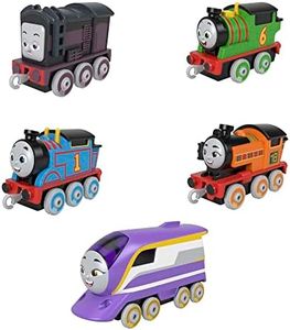 THOMAS & FRIENDS Thomas et Ses Amis Coffret 5 Locomotives Métalliques À Pousser À L’effigie De Thomas, Percy, Diesel, Nia Et Kana, Jouet Enfant, Dès 3 Ans, Hby23