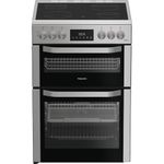 Hotpoint HDE6VDCAX 60cm Wide Double Oven Electric Cooker with Ceramic Hob - Stainless Steel - A Rated