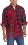 Weatherproof Vintage Men’s Flannel Shirt, Regular Fit Cotton Plaid, Classic Collared Neck Long Sleeve Flannel Shirt for Men, Red/Navy Small