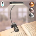 Glocusent Horizontal ET-Head Book Light for Reading in Bed, Eye Caring, CRI 95, 3 Colors & 5 Brightness, Rechargeable Long Lasting Reading Light, 1.4Oz Lightweight & Portable, Perfect for Book Lovers…