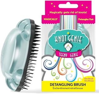 Knot Genie Teeny Detangling Hair Brush for Kids (Peaceful Powder) | Perfect Detangling Brush for Curly Hair, Gently Separate Tangles, Leaves Hair Smooth and Shiny | The Pain-Free Knot Detangler