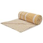 Trance Home Linen Pure Cotton Reversible Dohar Toddler Size | Cotton AC Quilt for Babies | Infants - New Born| Soft Light-Weight Bed Blanket 0-4 Years Kids (140cm x 100cm, Aztec Mustard Yellow)