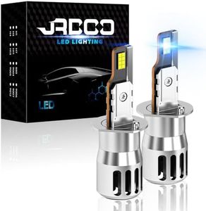 JRPOO,H1/H1LL,LED Light Bulb 6500K Cool White for Fog Lights,600% Super Brighter,High and Low Beam Xenon/1:1 Halogen Size,Plug and Play LED Fog Light Bulbs,Pack of 2 (H1/H1LL)