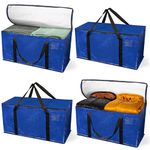 ClearSpace Heavy Duty Moving Bags or Storage Bag – Large Moving Boxes with Backpack Straps, Zippers & Handles – Perfect for Moving, College Dorm, Traveling, Camping, Christmas Decorations, 4 Pack