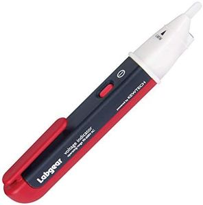 Labgear Voltage Detector Electrical Tester Pen 2-in-1 with LED Torch and Audible Tone Non Contact Power Cable Testing, Red