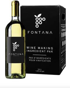 Fontana Italian Pinot Grigio Wine Kit | Wine Making Ingredient Kit - 6 Gallon Wine Kit | Premium Ingredients for DIY Wine Making | Makes 30 Bottles of Wine