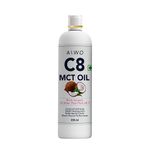 Aiwo C8 MCT Oil | 98% Caprylic Acid | From Coconut Source | Keto, Paleo, Brain & Heart Health - Fast & Sustainable Ketosis, Focus, Energy | Flavorless | 250ml