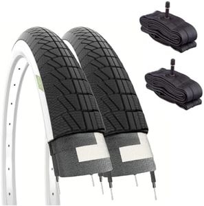 2 neumáticos 20 x 1,75 Bianconeri + Cámaras válvula América para Graziella bicicleta bicicleta City Bike