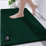 RTBQJ-AT Bath Mat Non-Slip Bathroom Rug 120 x 80 cm Large Bath Mat Microfibre Soft Bath Mat Kitchen Floor Mats Machine Washable Oeko-Tex 100 Certified, Dark Green