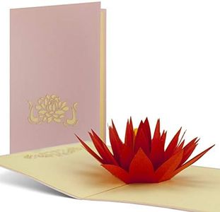 Biglietto di compleanno Wellness, motivo: ninfea in carta pop-up, bel regalo e buono come buono per yoga o per un viaggio di meditazione, di alta qualità, elegante, F03