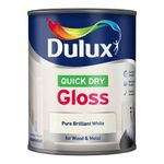 Dulux Quick Dry Gloss Paint For Wood And Metal - Pure Brilliant White 750 ml