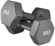 Amazon Basics Vinyl 20 Pound Dumbbells - Set of 2, Grey