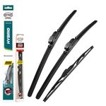 Heyner Wiper Blades Fits: Vauxhall Meriva 2010-onwards Full Set Hybrid Wipers HH2823TL16HRC