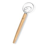 LHU Premium Original Danish Dutch Whisk for Better Batter and Bread Dough Recipes, Stainless Steel/Beechwood, includes Cleaning Brush, Large, 13.5" L