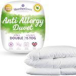 Slumberdown Anti Allergy All Seasons 15 Tog Double Duvet - 4.5 Tog Cool Summer Plus 10.5 Tog All Year Round 3 in 1 Combination Quilt - Hypoallergenic, Machine Washable, Size (200cm x 200cm)