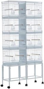 Bird Cage,Roof Top 54-inch Budgie Cage, Large Wrought Iron Feeding Bird Cage with Rolling Stand, for Parakeet,Cockatiels Conures Lovebirds Parrots