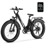 Likebike Lander S Electric Bike for Adults, UL 2849 Certified, 26'' Fat Tire Mountain Electric Bicycle with 500W Motor and 48V 13Ah Battery, 25MPH Men Ebike Shimano 7 Speed & Front Suspensio