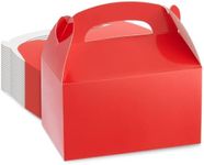 Juvale 24-Pack Treat Boxes - Candy Gable Boxes for Party Favors, Birthday, Wedding, Baby Shower (Red, 6.2x3.5x3.6 In)