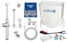 SprayMate & Aquaus 360 Premium Diaper Sprayer for Toilet Bundle (Brass Sprayer)