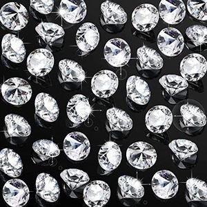 400 Pieces 0.8"(20mm) Fake Diamond Acrylic Gems Clear Diamond Gems Vase Filler Wedding Table Crystals Scattered Diamonds Jewel for Wedding Anniversary Engagement Bridal Shower Party Decors Clear White