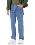 Wrangler Authentics Men's Classic Carpenter Jean, Antique Stone, 42W x 29L