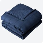 Bare Home Weighted Blanket Twin or Full Size 10lb (40" x 60") for Kids - All-Natural 100% Cotton - Premium Heavy Blanket Nontoxic Glass Beads (40"x60", Dark Blue)