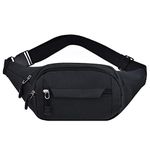 kuou Bumbag Waist Bag,Waterproof 4 Zip Pockets Fanny Pack Running Waist Pack Bag Adjustable Belt Waistpacks for Outdoors Running Marathon Gym Cycling