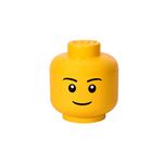 LEGO STORAGE HEAD (LARGE) - BOY - Polypropylene Storage Box with Lid for Kids' Toy Storage, Stackable Organizer, and Fun Storage Solution for LEGO Enthusiasts and Beyond