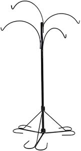 Sunnydaze 4-Arm Hanging Basket Plant Stand with Adjustable Arms - Black - 84"