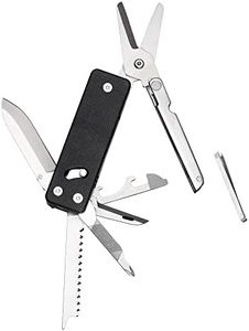 ROXON KS2 Multi-function pocket knife with big scissor tool, G10 handle and Pocket clip, 13 functions in 1 tool, good for Camping/Backpacking/Emergencies/EDC