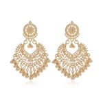 Jhumkas Indian Earrings for Women Gold Chandelier Earrings Bollywood Hollow Dangle Earrings Wedding Party Prom Gold Jewelry Gift