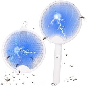GIGAWATTS Mosquito Racket with LED Light USB Charging Electric Handheld Foldable Fly Swatter Rechargeable Battery Bugs Bat for Home Indoor and Outdoor Use (Pack of 1)