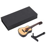 Miniature Wooden Guitar Model 10CM/16CM Mini Guitar Ornament with Gift Case for Desktop Decoration Christmas Birthday Gifts(16cm)