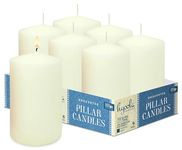 Hyoola Ivory Pillar Candles 3x5 Inch - Unscented Pillar Candles - 6-Pack - European Made