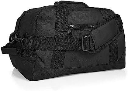 DALIX 14" Small Duffle Bag Two Toned Gym Travel Bag, Black, Small, Classic