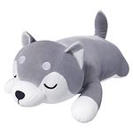 Auspicious beginning 30'' Husky Stuffed Animal Plush Pillow, Huskies Anime Body Pillow, Kawaii Stuff Animal Plush Toy, Big Plushie Stuffed Dog Giant Plush Throw Pillow Gifts for Boys Girls