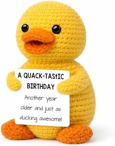 GwhyGifts Birthday Gifts for Women Men Mom Dad, Crochet Duck Birthday Gifts for Girls Boys Friends Coworker, Happy Birthday Gifts for Mom Dad, Unique Birth Day Party Gift for Sister Daughter Son