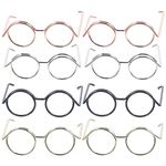 TOYANDONA 20pcs Mini Doll Glasses Metal Wire Rim Frameless Lens Doll Dress up Eyeglasses for Dolls Costume Accessories