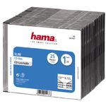 Hama Slim CD Jewel Case | Pack of 25 | Transparent & Black