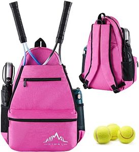 Himal Outdoors Tennis Backpack Tennis Bag - Large Storage Holds 2 Rackets and Necessities With Tennis,Pickleball,Racketball,Suitble for Women,Men and Teenagers (Red)