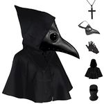 Plague Doctor Mask Long Nose Beak Set 5 in 1 Halloween Costume Props for Party