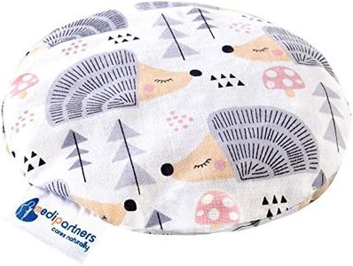 Medi Partners Coussin chauffant en noyaux de cerises pour bébé 180 g rond 15 cm 100% coton naturel chaleur + thérapie par le froid (Hérissons)