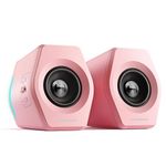 HECATE Edifier G2000 Multimedia Bluetooth Speakers for PC, Desktop Computer, Gaming, Laptop, Mac, Bass Multimedia Speakers USB with subwoofer, RGB Lights, 3.5mm AUX inputs (Pink)