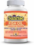 Sunrise Apothecary - FISH OIL, Daily Supplement Rich in Omega 3 Fatty Acids, Total Wellness Support for Men and Women, 1000 mg per Soft Gel Capsule, 90 Omega 3 Fish Oil Capsules per Bottle